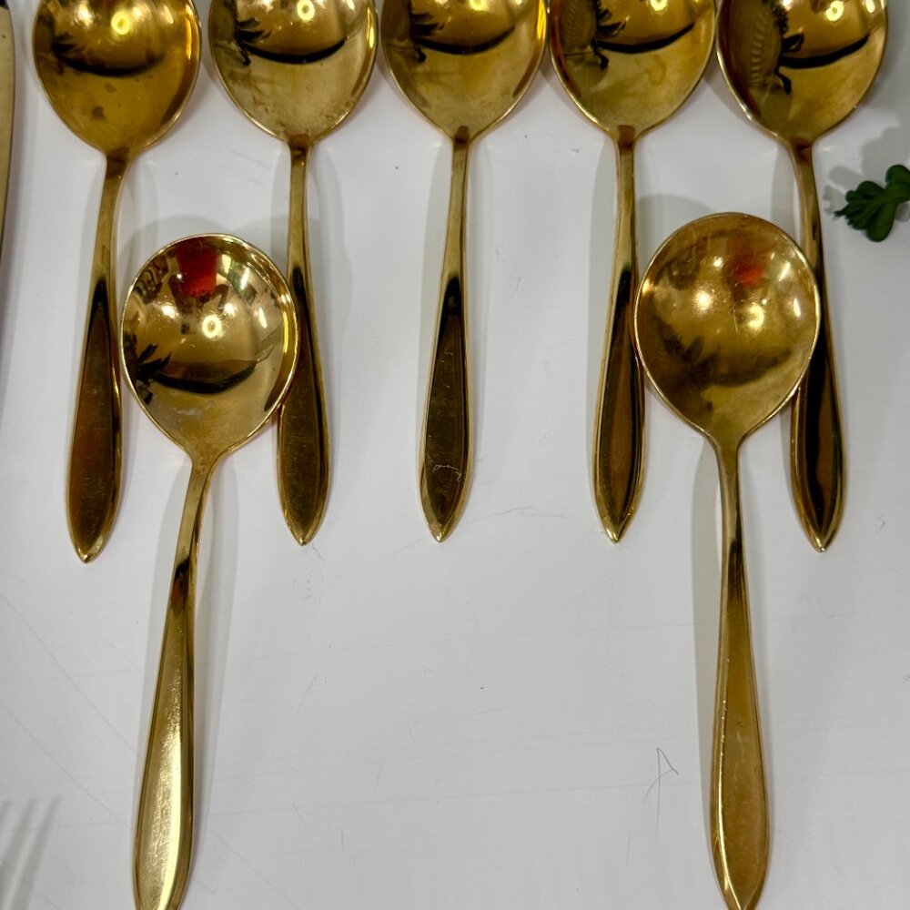 1920s Regal 54-pc set Gold by Dirilyte-Dirigold  w/ Box ~ ANTIQUE - Picture 6 of 17